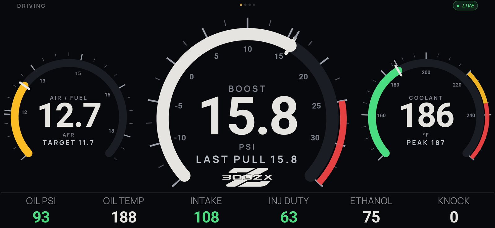 The TapDash driving screen, live